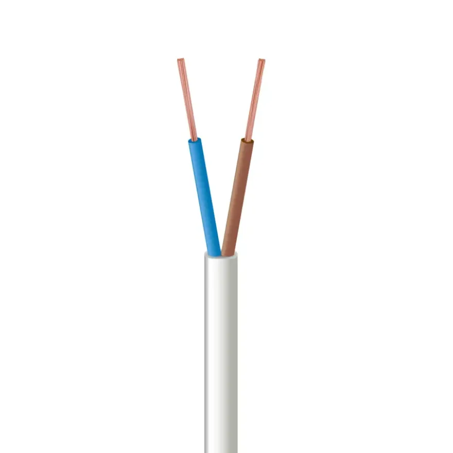HANDSON Stroomkabel plat 2x0,75 mm² 20 Meter Wit