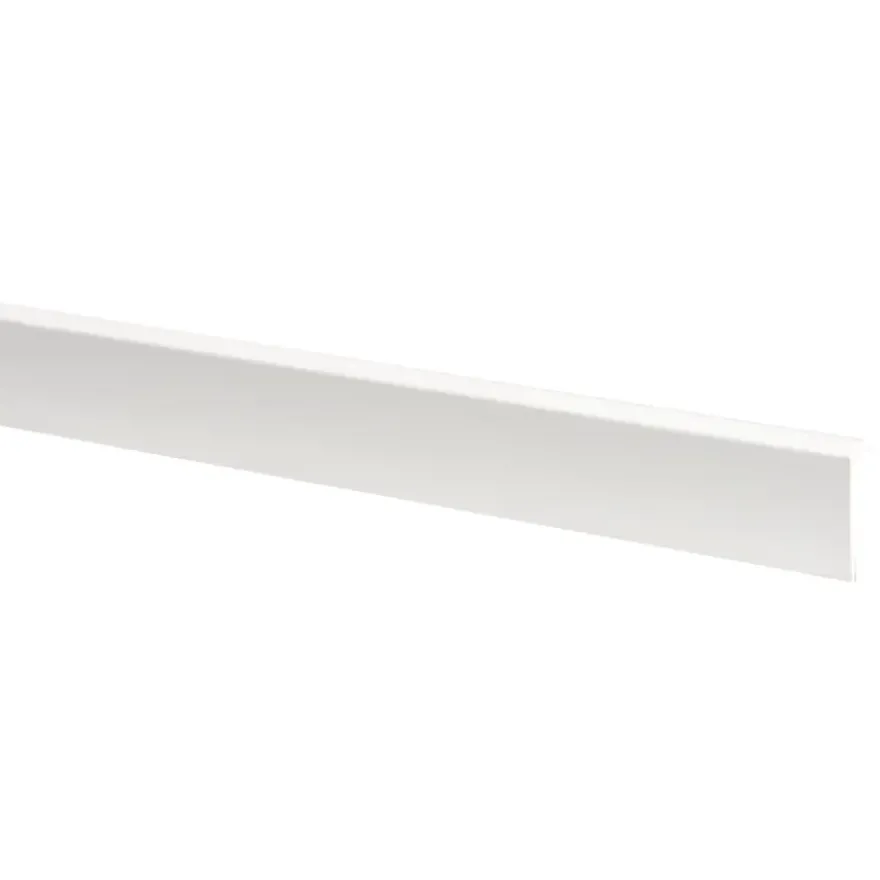 Hockeystickprofiel kunststof wit 8x21 mm lengte 260 cm