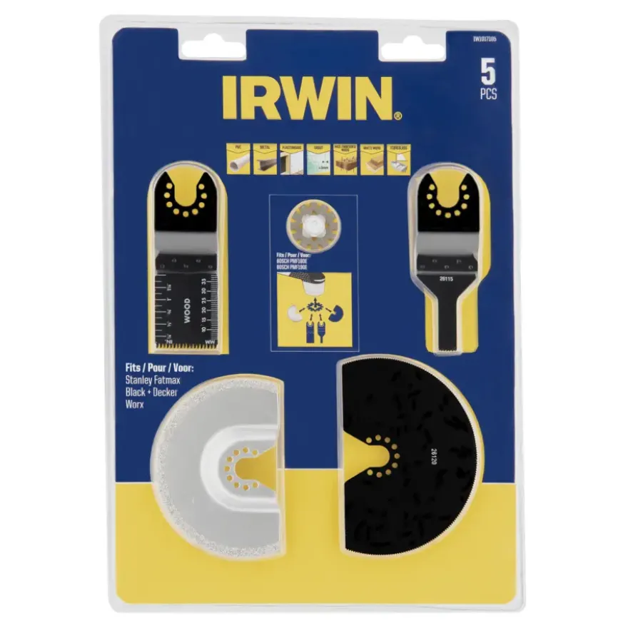 Irwin multitool zaagbladenset voor BLACK+DECKER en Bosch- 4-delig