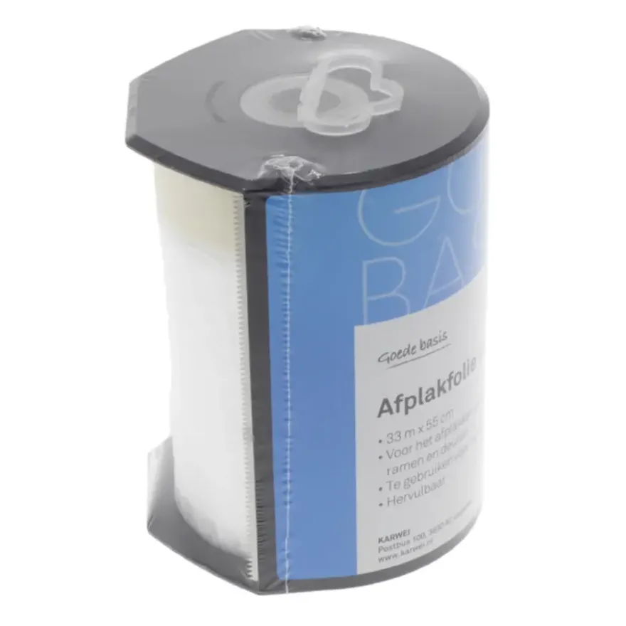 KARWEI afplaktape met afdekfolie in dispenser 33mx55cm