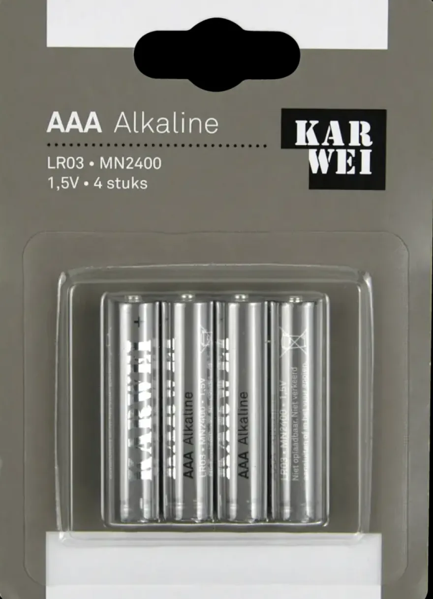 KARWEI Batterij Alkaline AAA 4 stuks