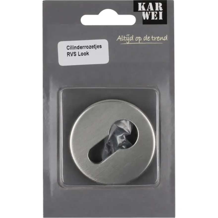 KARWEI cilinder rozet rond RVS look (aluminium)