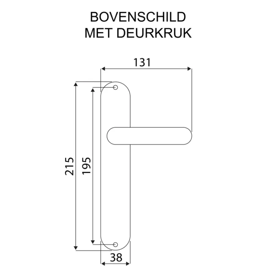 Karwei deurkruk set Antonio ovaal blind schild aluminium