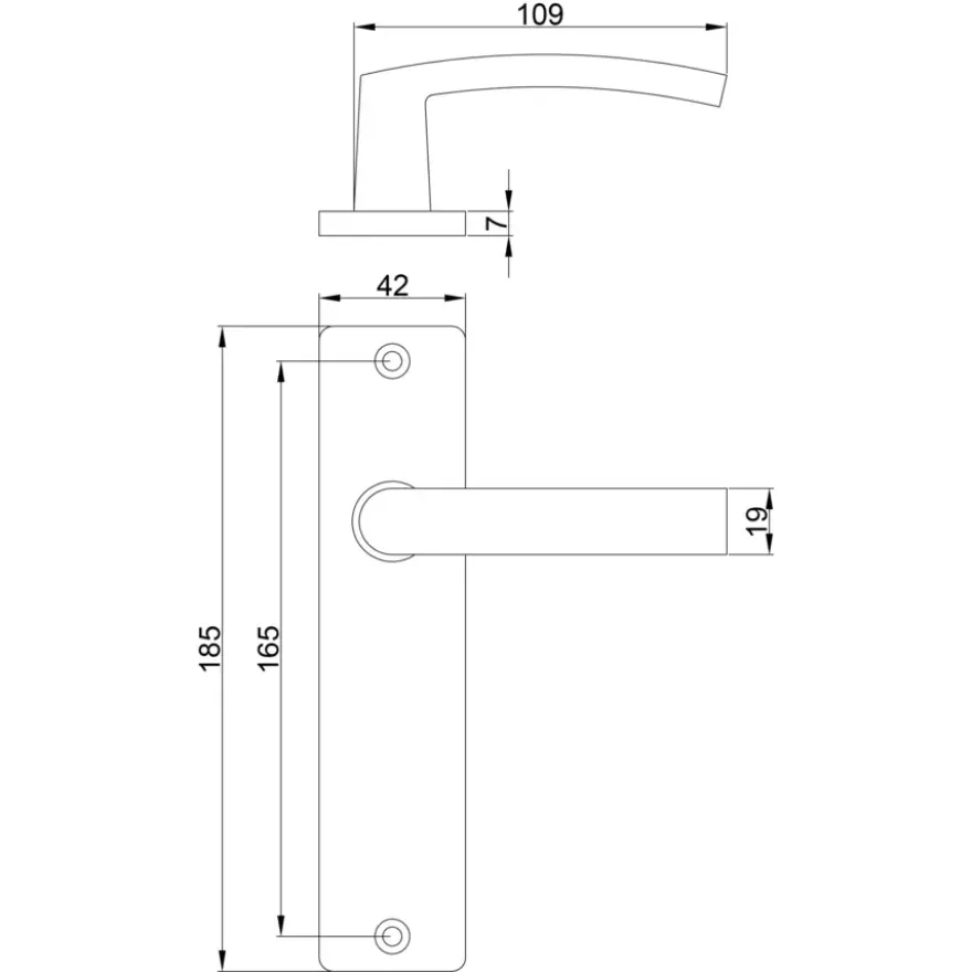 Karwei deurkruk set Blok recht blind schild aluminium