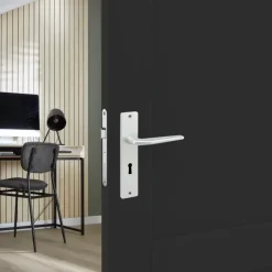 Karwei deurkruk set Daan recht schild sleutelgat 56 mm aluminium