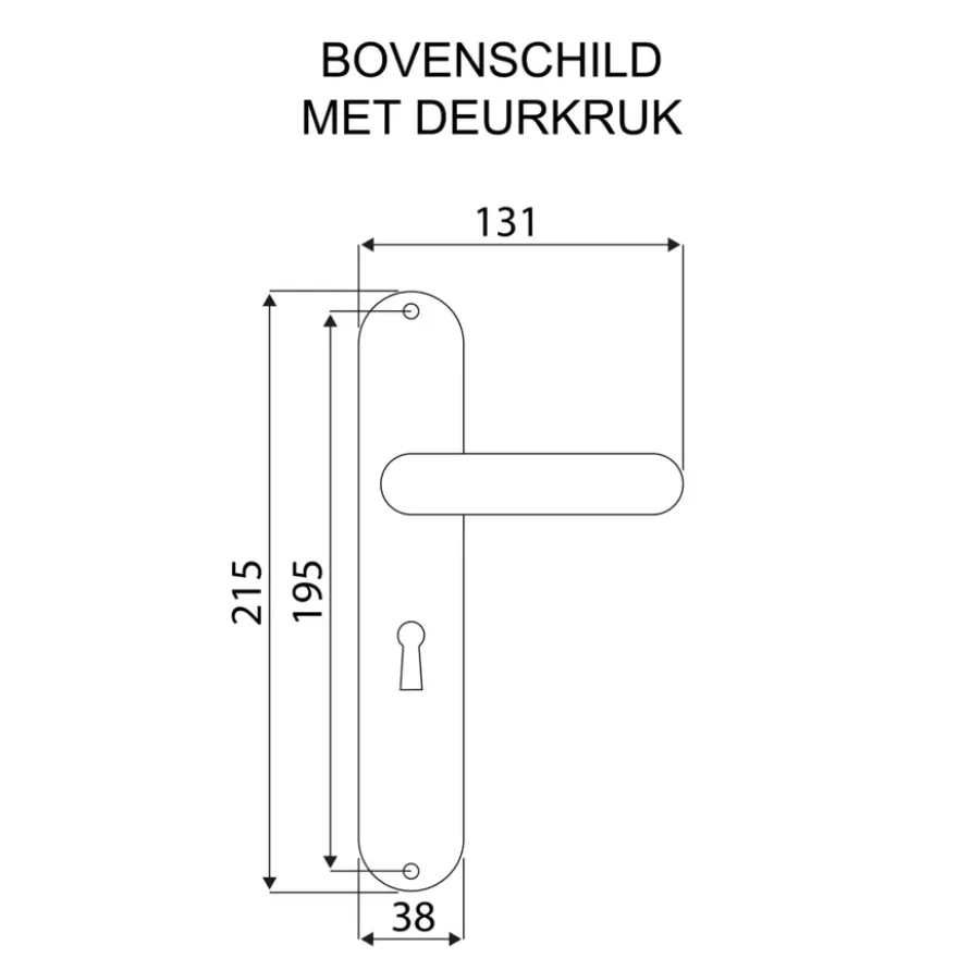 Karwei deurkruk set Eros ovaal schild sleutelgat 56 mm zwart aluminium