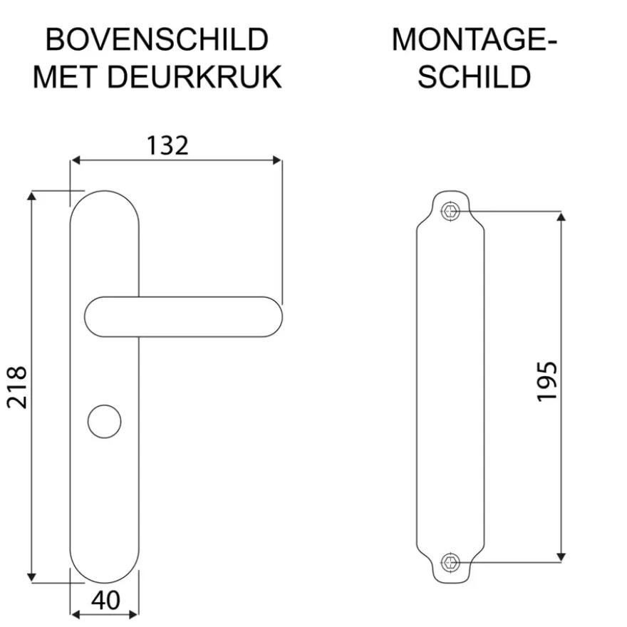 Karwei deurkruk set Gino ovaal schild vrij-bezet sluiting 63/8 mm RVS look aluminium