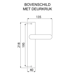 Karwei deurkruk set Greece recht blind schild ANOX aluminium mat