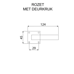 Karwei deurkruk set Lopes vierkant rozet nikkel glans