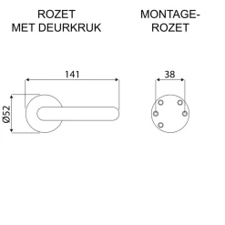 Karwei deurkruk set Roberto rond rozet zwart aluminium