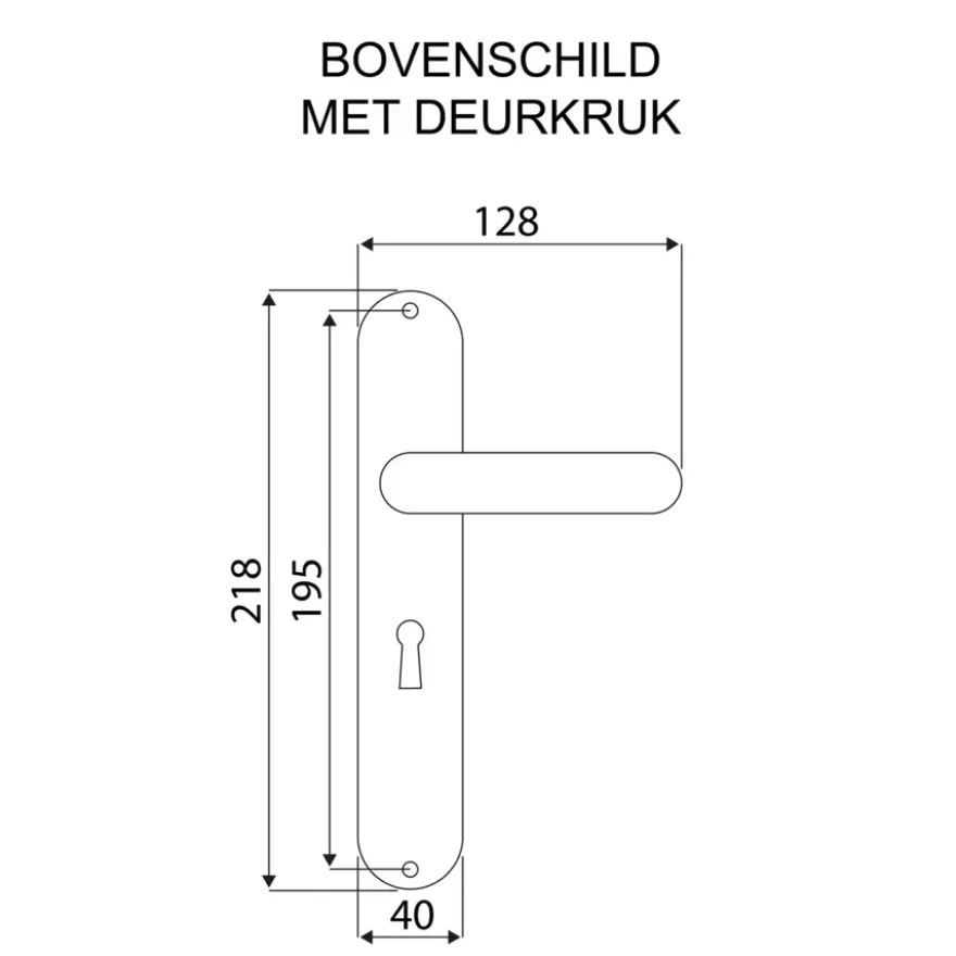 Karwei deurkruk set Spanje ovaal schild sleutelgat 56 mm ANOX aluminium mat