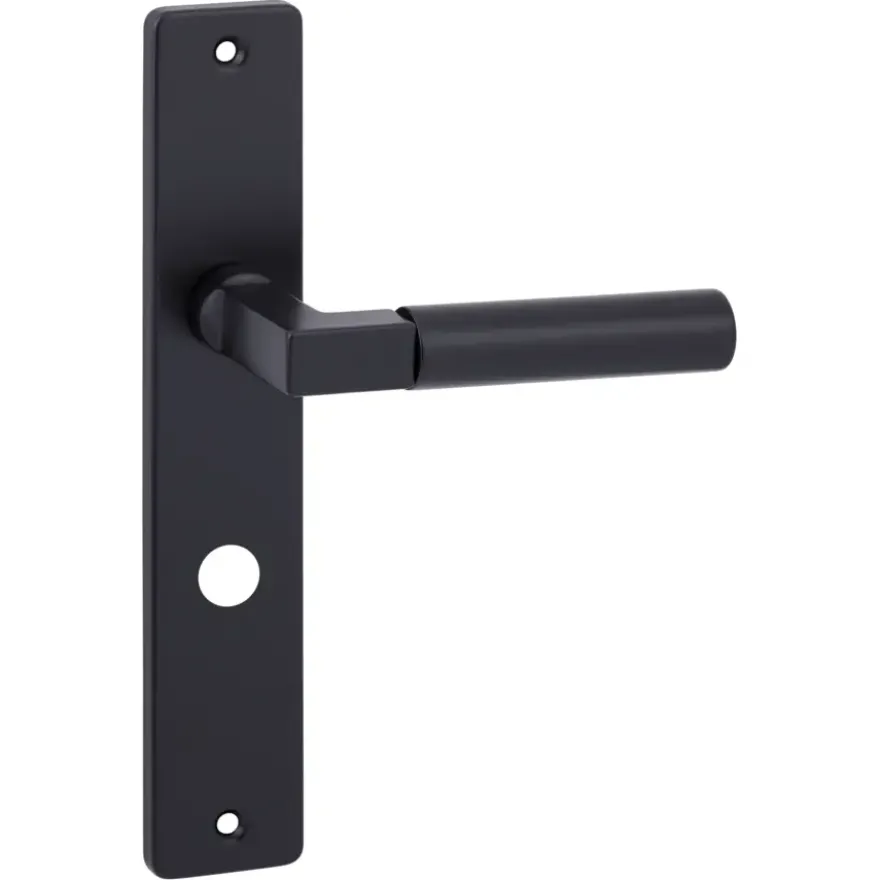 Karwei deurkruk set Stefano recht schild vrij-bezet sluiting 63/8 mm zwart aluminium
