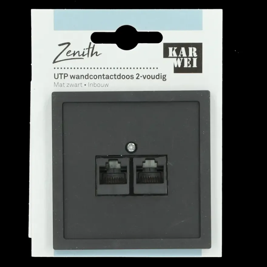 KARWEI Zenith wandcontactdoos UTP mat zwart