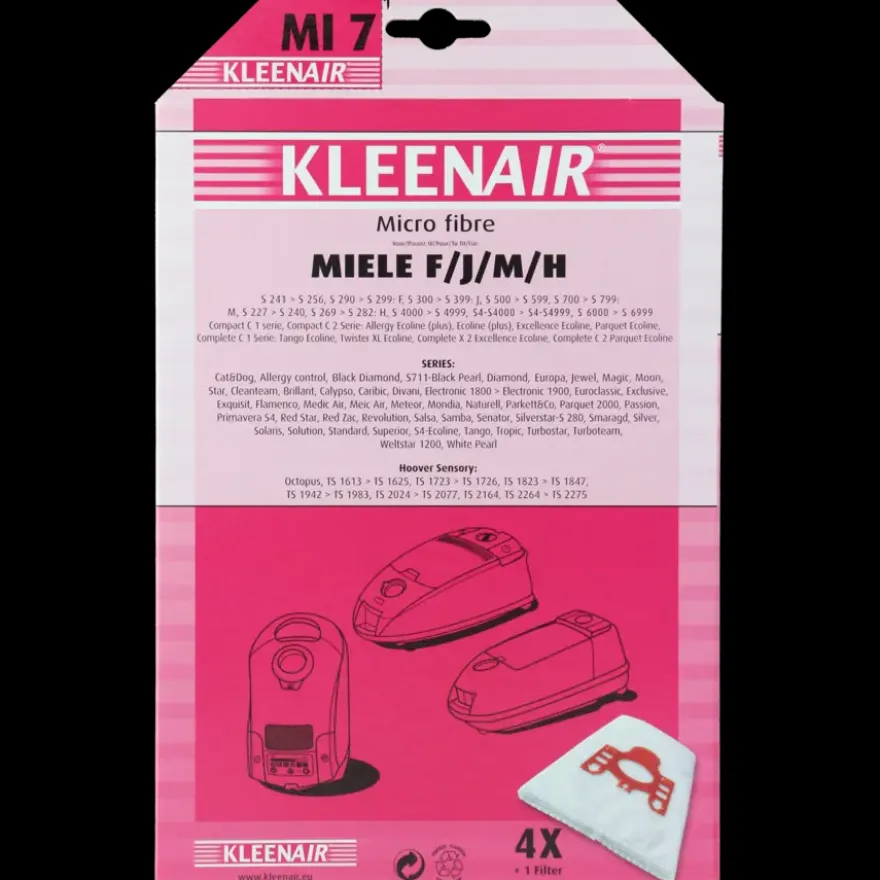 Kleenair Stofzuigerzak Miele F/J/M/H MI 7 4 stuks + 1 filter