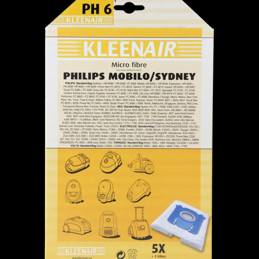 Kleenair Stofzuigerzak Philips Mobilo/Sydney PH 6 5 stuks