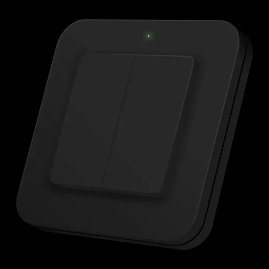KlikAanKlikUit Draadloze enkelvoudige/dubbele wandschakelaar AWST-9000Z Zwart