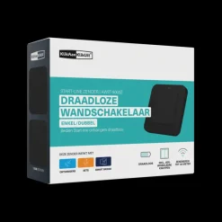 KlikAanKlikUit Draadloze enkelvoudige/dubbele wandschakelaar AWST-9000Z Zwart