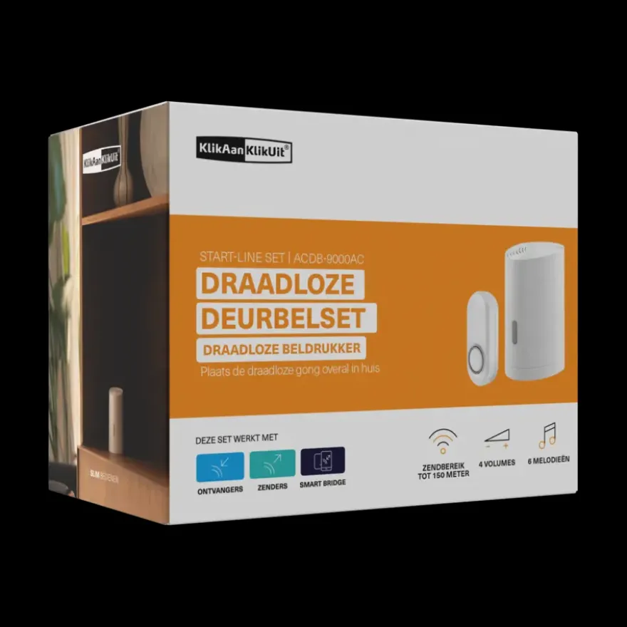 KlikAanKlikUit Mobiele draadloze deurbelset ACDB-9000AC