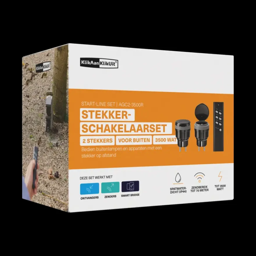 KlikAanKlikUit schakelset AGC2-3500R met afstandsbediening en 2x stopcontact