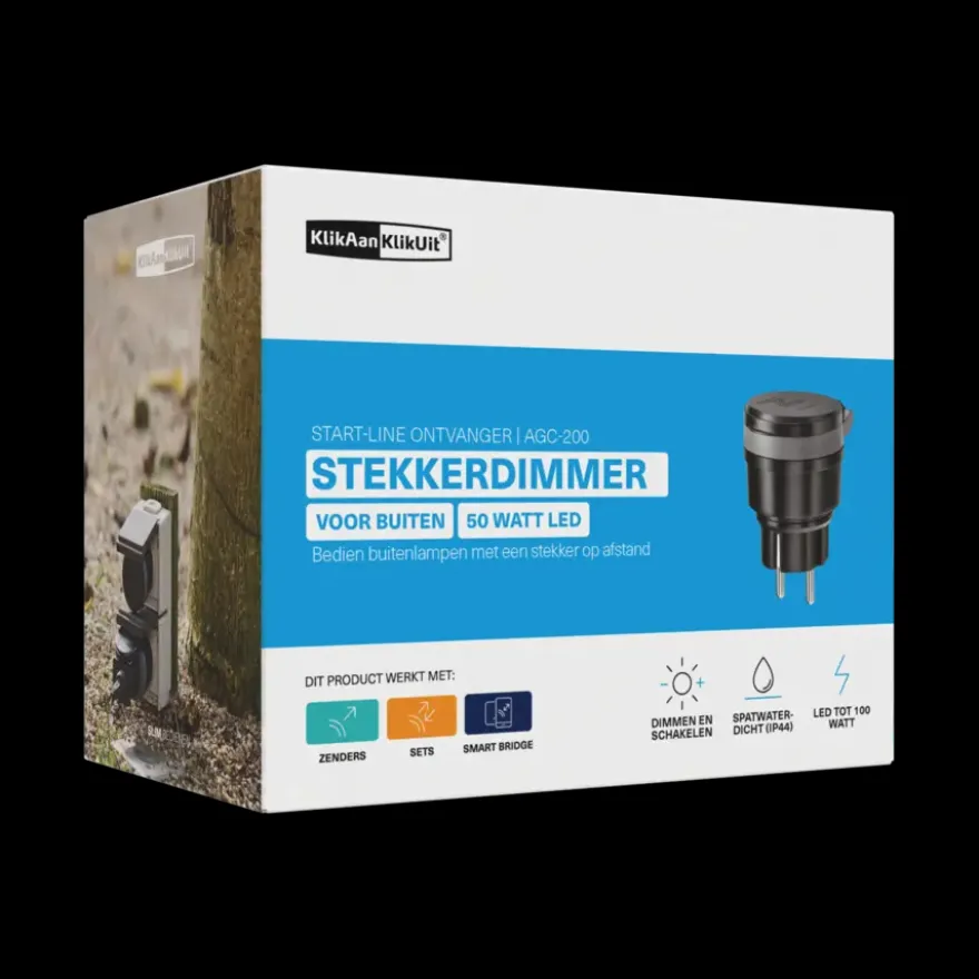 KlikAanKlikUit Stekkerdoos AGC-200 inclusief Dimmer voor Buiten