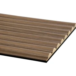 Lattenwand Decowall Acoustic Curve walnoot 260x30cm, 2 stuks (1.56m2)