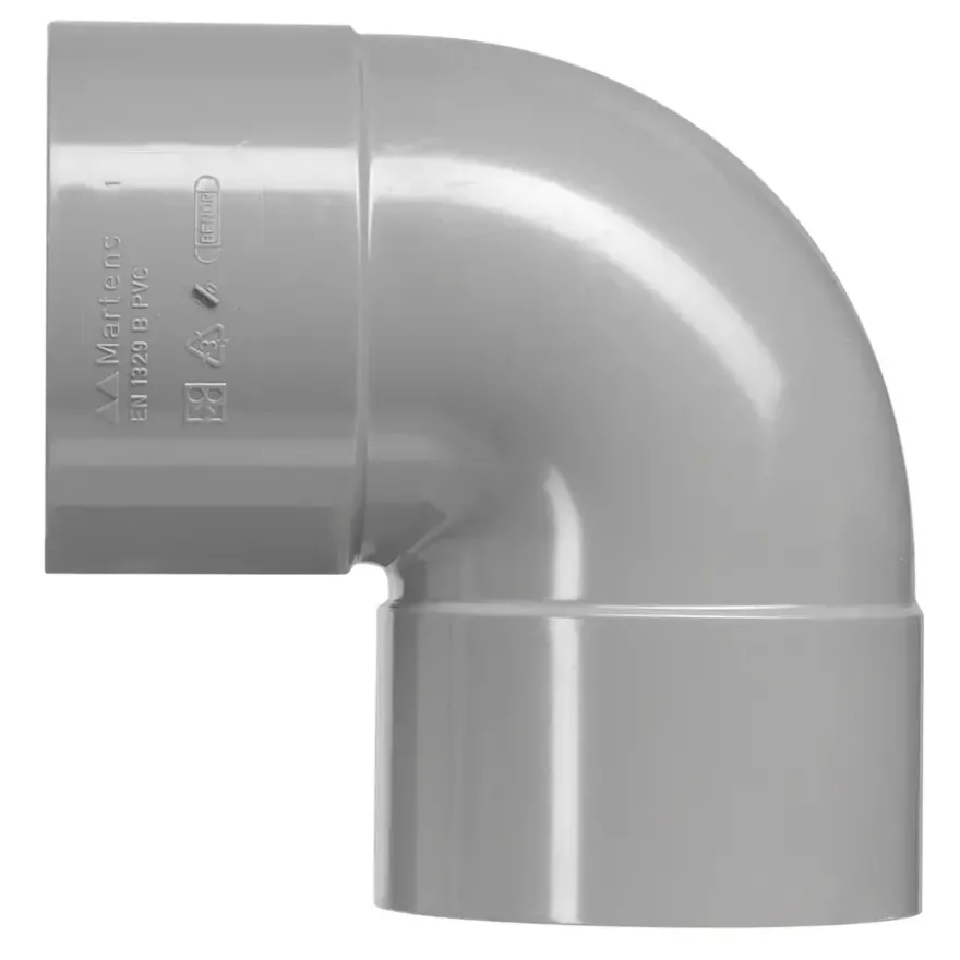 Martens PVC bocht 90° grijs 2x mof 110 mm