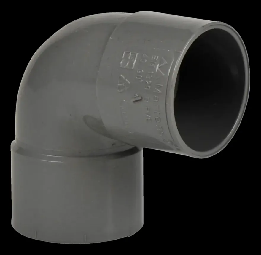 Martens PVC bocht 90° grijs 2x mof 40 mm