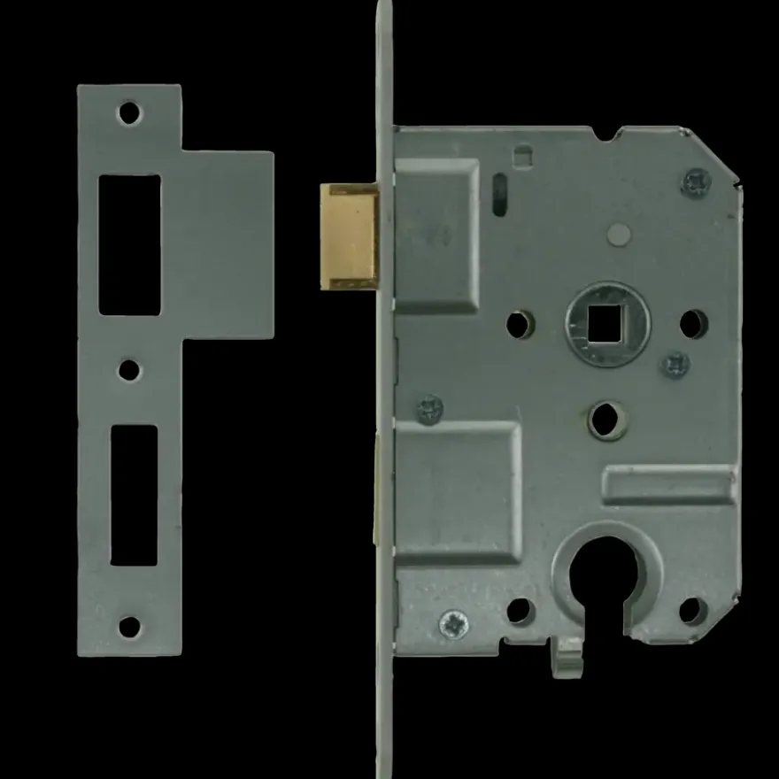 NEMEF 1200 serie insteekcilinderslot binnendeur met wit gelakte voorplaat Doorn 50mm PC 55mm