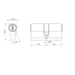 Nemef cilinder messing voor deuren zonder veiligheidseis 60 mm gelijksluitend - 2 stuks incl. 6 sleutels