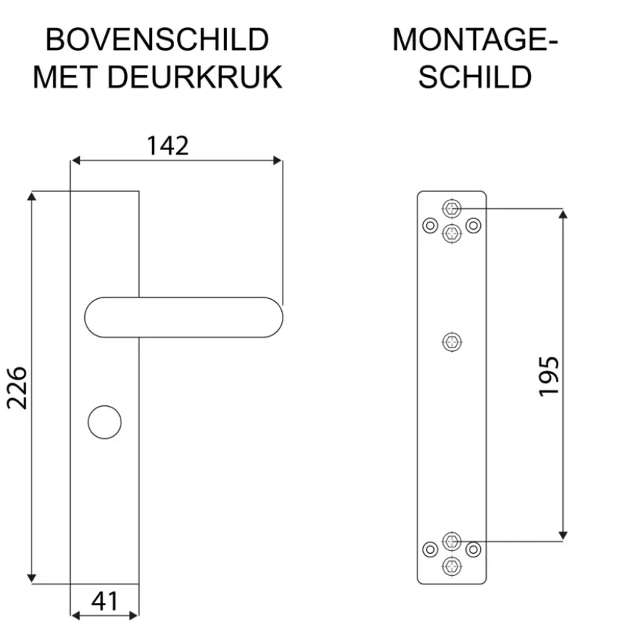 Novidade deurkrukset Porto ovaal schild met vrij-bezet sluiting 63/8 mm zwart RVS