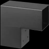 Paalverbinder voor pergola hoekstuk 2-kants 7x7 cm zwart