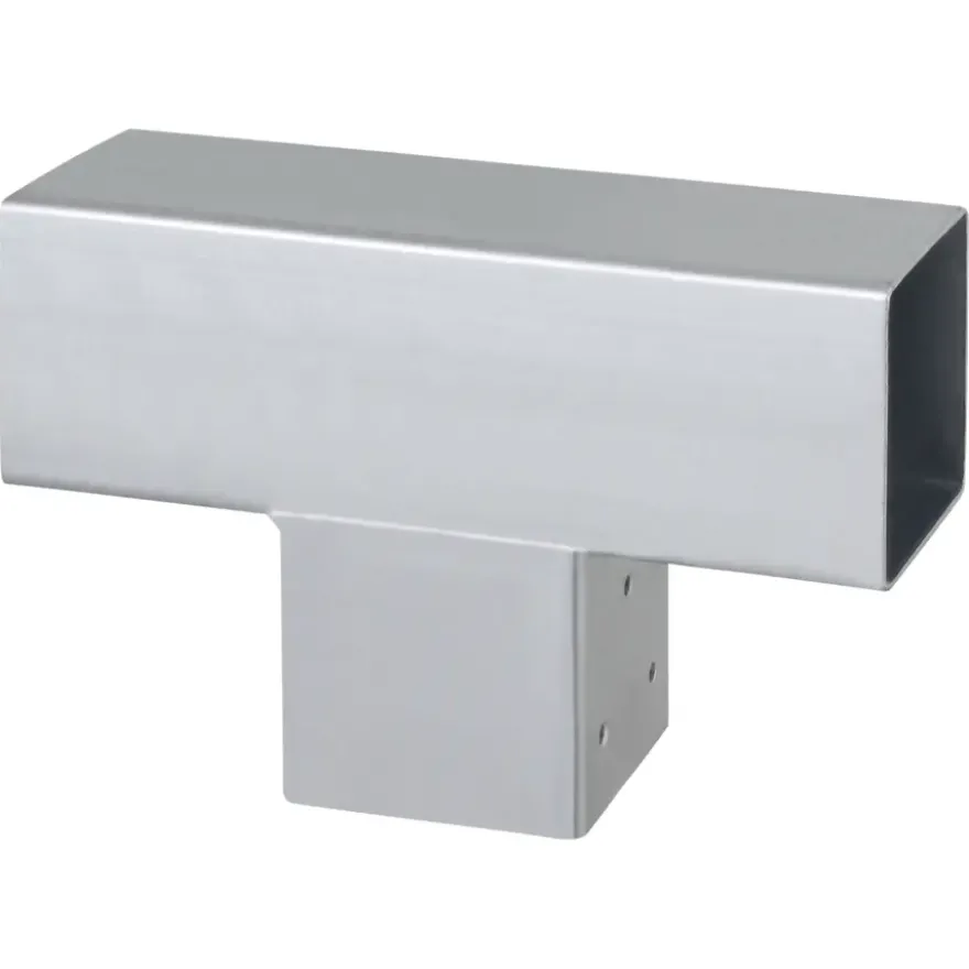 Paalverbinder voor pergola T-verbindingsstuk 3-kants 7x7 cm gegalvaniseerd