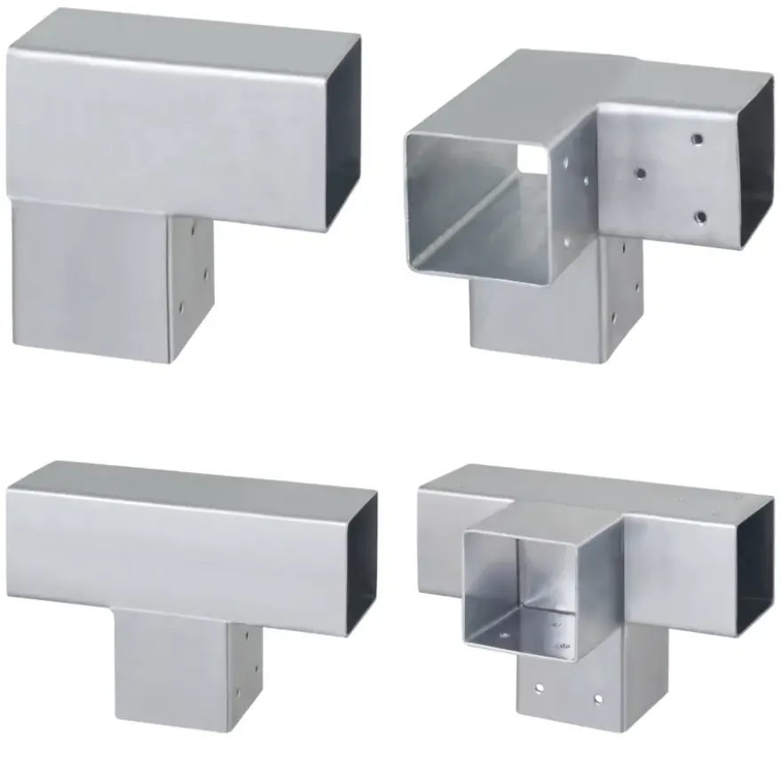 Paalverbinder voor pergola T-verbindingsstuk 3-kants 7x7 cm gegalvaniseerd