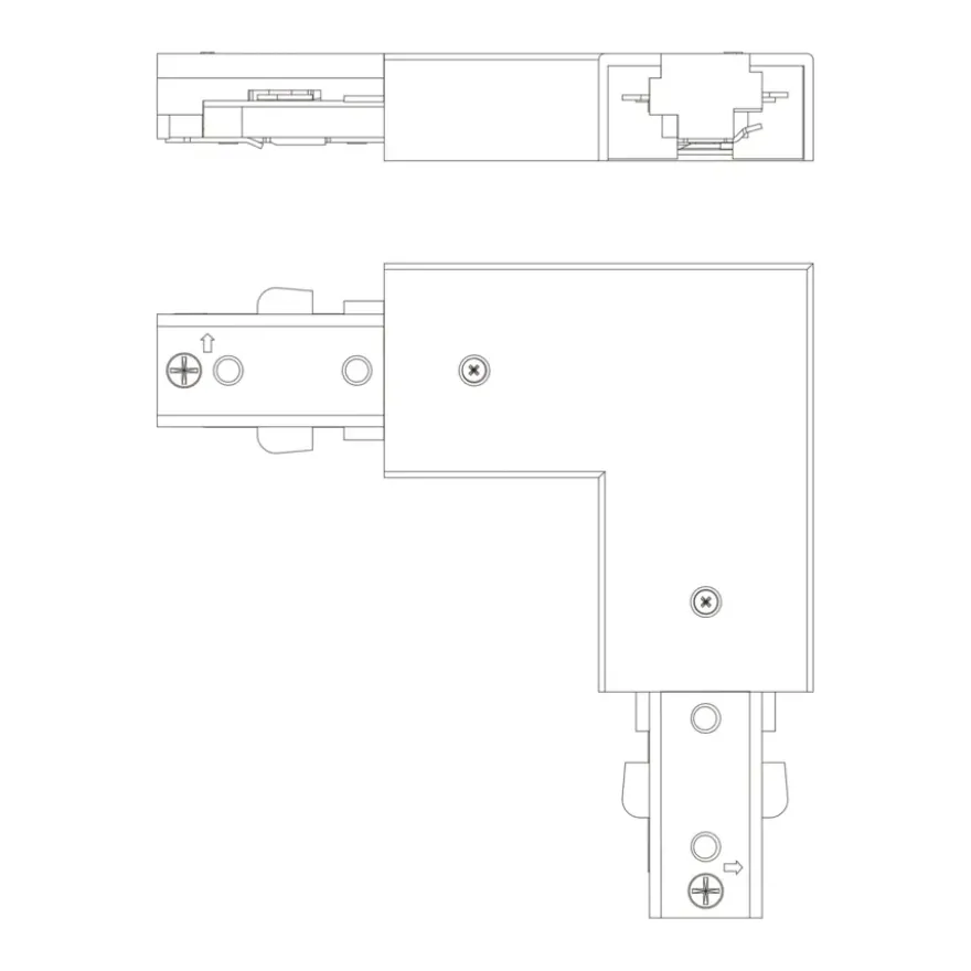 Philips EasyLink L-vormige connector linkse hoek railverlichting zwart