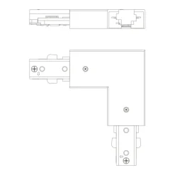 Philips EasyLink L-vormige connector rechtse hoek railverlichting wit