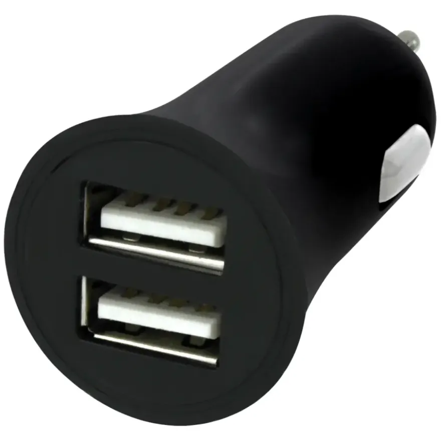 Q-Link Autolader 12V met 2 USB-A zwart