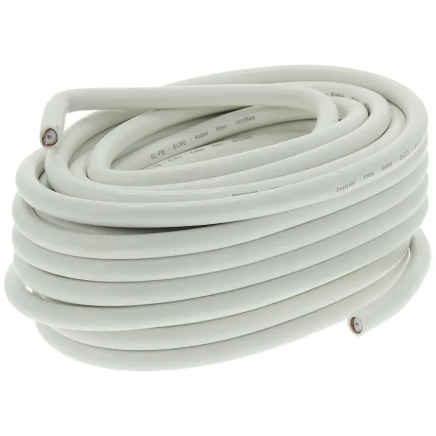 Q-Link coax kabel 10 meter wit kabelkeur