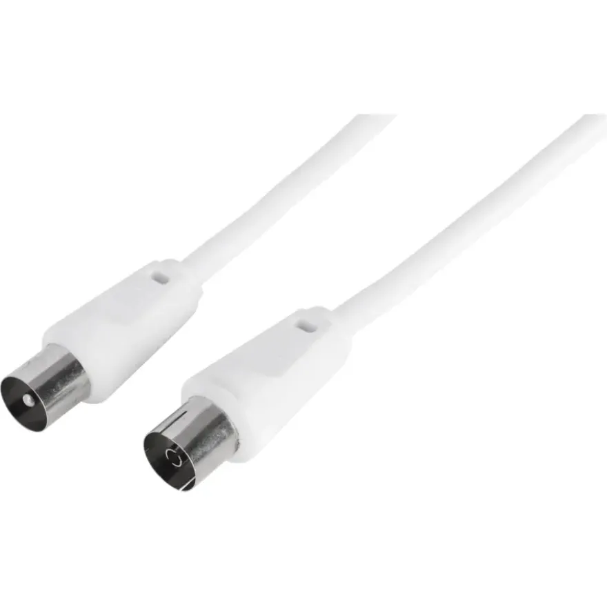 Q-Link coax kabel 3CV2 HF stekker recht 5 meter wit