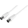 Q-Link coax kabel 3CV2 HF stekker recht 2 meter wit