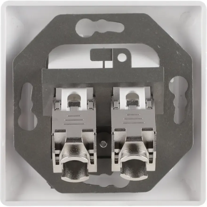 Q-Link FTP contactdoos CAT7 inbouw dubbelvoudig 8 polig RJ45