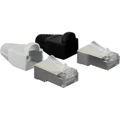 Q-Link UTP connector 4x/kap RJ45 2x zwart wit 8 stuks