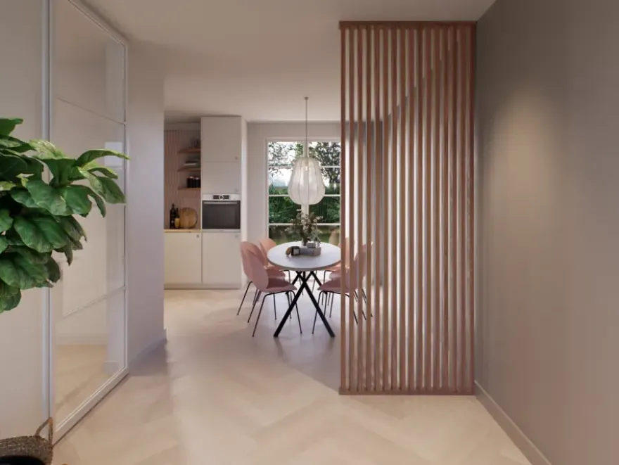Roomdivider profiel recht 90° walnoot 2 stuks