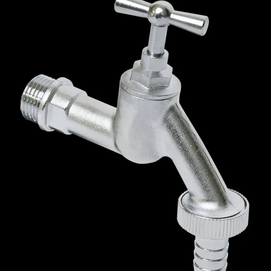 Sanivesk Tapkraan + Slangkoppeling 1/2"Mx3/4"M Chroom