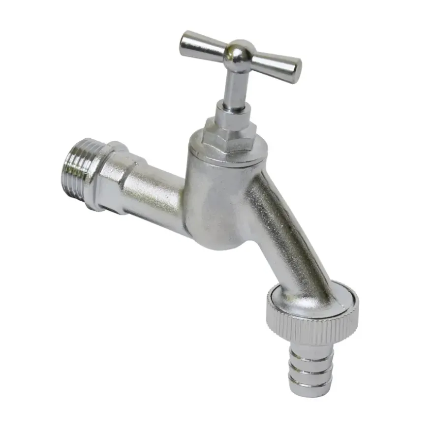 Sanivesk Tapkraan + Slangkoppeling 1/2"Mx3/4"M Mat Chroom