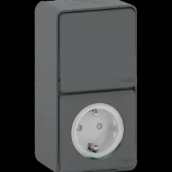 Schneider Electric Mureva Styl combinatie wandcontactdoos/wisselschakelaar IP55 antraciet