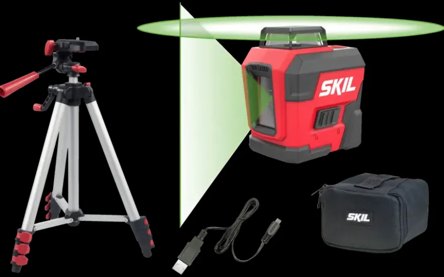 SKIL kruislijnlaser / rotatielaser 360° groen 30m 1961DA Li-ion – incl. USB oplaadkabel en statief