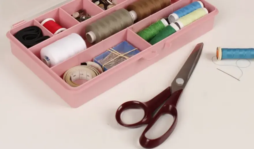 Sorteerdoos met 9 vakken roze