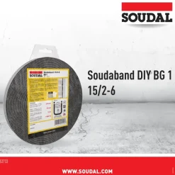Soudal gecomprimeerde zwelband 2-6mm, 15mm breed en 12m lang