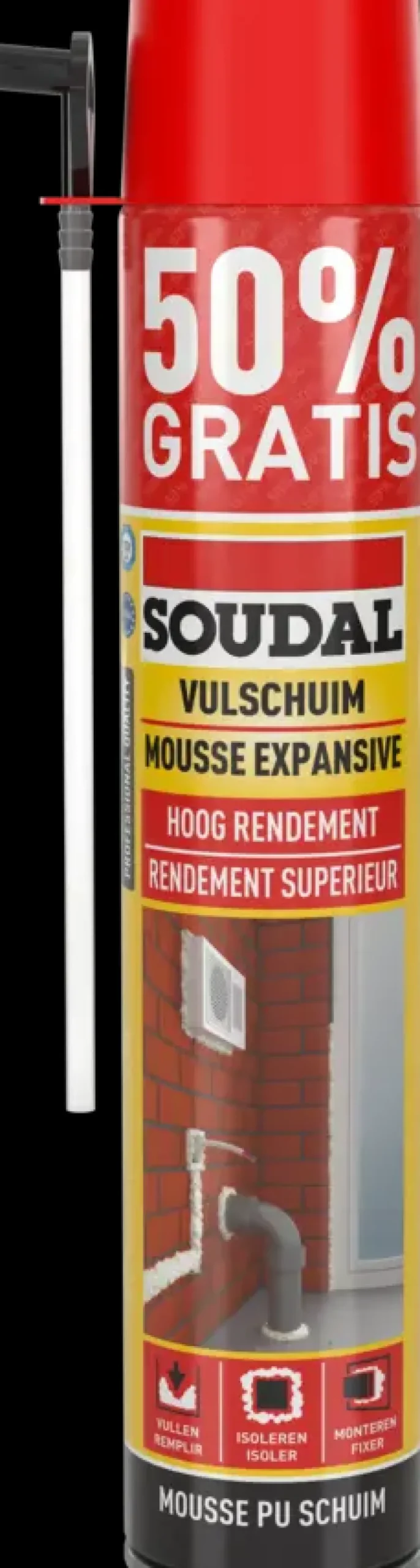 Soudal PU-schuim 750 ml (250 ml gratis)