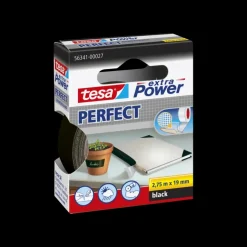 Tesa Extra Power Perfect ducttape zwart 19 mm x 2,75 m